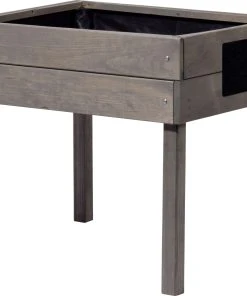 Dobar Kinder-Hochbeet Mit Kreidetafel Grau 50 X 40 X 45 Cm