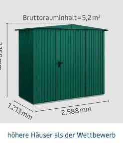 Ecostar Gerätehaus Trend-S Typ 1 258,8 X 121,3 X 216 Cm Moosgrün -Weka Shop 4042533294415 3347316