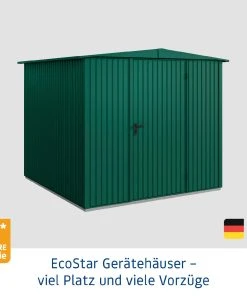 EcoStar Gerätehaus Trend-S Typ 2 258,8 X 247,7 X 216 Cm Moosgrün
