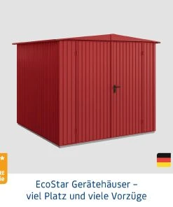 EcoStar Gerätehaus Trend-S Typ 2 258,8 X 247,7 X 216 Cm Taubenblau