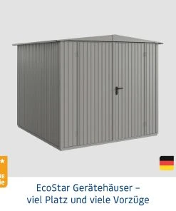 EcoStar Gerätehaus Trend-S Typ 2 258,8 X 247,7 X 216 Cm Graualuminium -Weka Shop 4042533294743 3347365