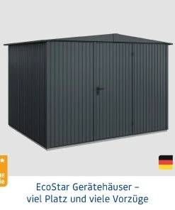 EcoStar Gerätehaus Trend-S Typ 3 323,6 X 247,7 X 219,4 Cm Graualuminium