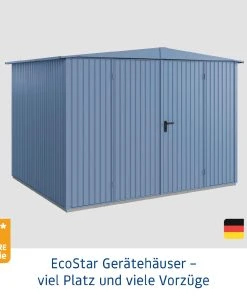 EcoStar Gerätehaus Trend-S Typ 3 323,6 X 247,7 X 219,4 Cm Taubenblau