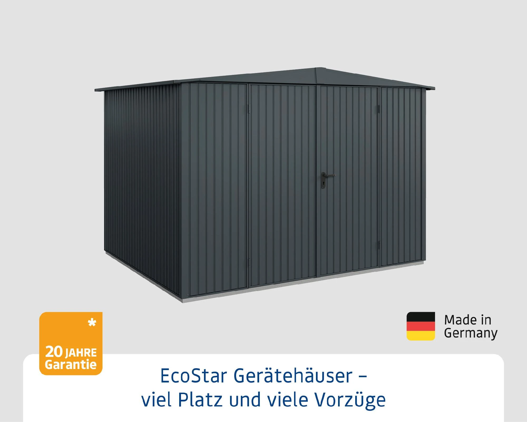 EcoStar Gerätehaus Trend-S Typ 3 323,6 X 247,7 X 219,4 Cm Anthrazitgrau 4 EcoStar Gerätehaus Trend-S Typ 3 323,6 X 247,7 X 219,4 Cm Anthrazitgrau – Bild 2