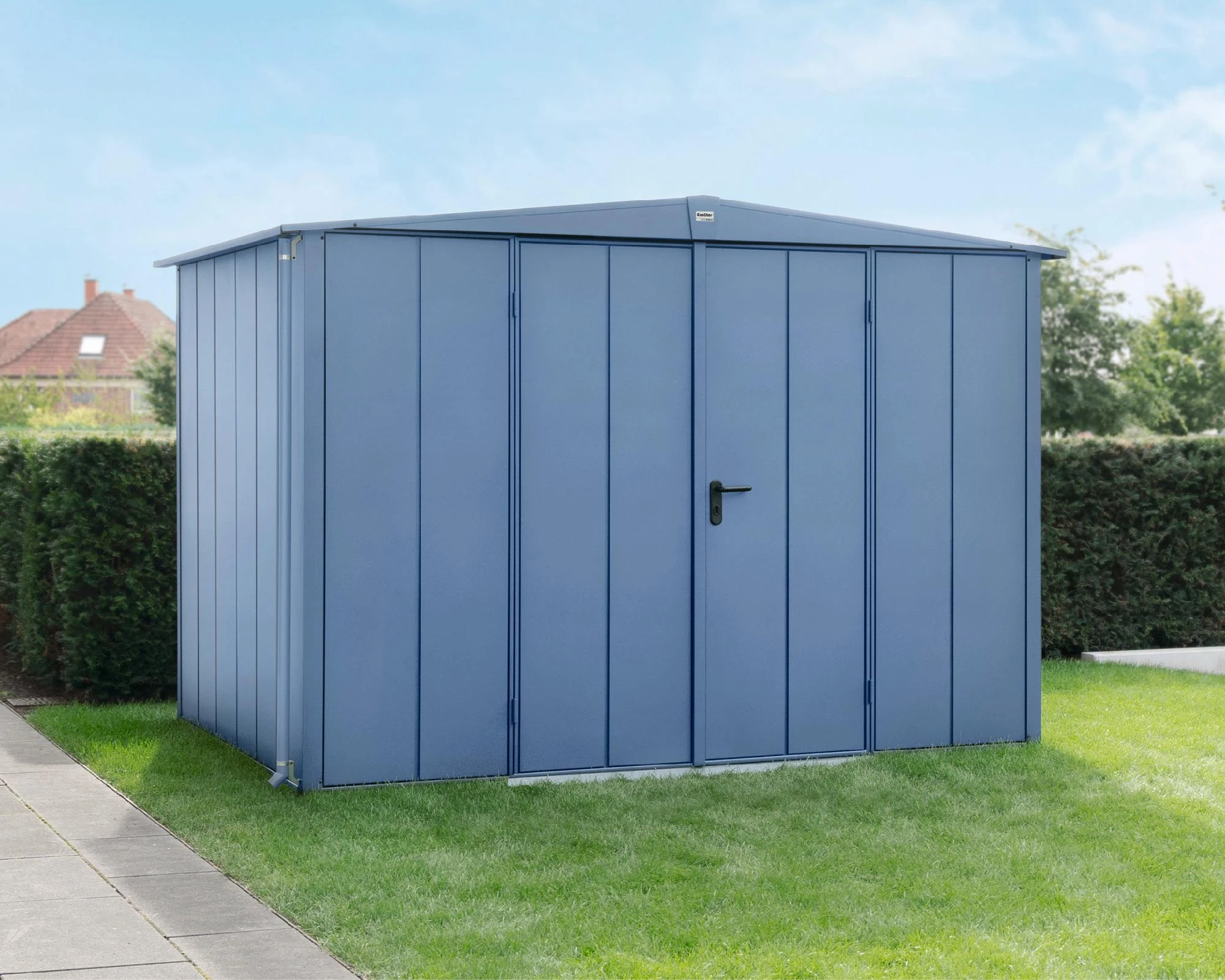EcoStar Gerätehaus Elegant-S Typ 3 323,6 X 247,7 X 219,4 Cm Taubenblau 3 EcoStar Gerätehaus Elegant-S Typ 3 323,6 X 247,7 X 219,4 Cm Taubenblau