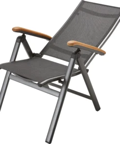 MWH Klappstuhl Reno Aluminium Mit Teak Armlehnen