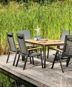 MWH Klappstuhl Reno Aluminium Mit Teak Armlehnen 12 MWH Klappstuhl Reno Aluminium Mit Teak Armlehnen -Weka Shop 4260440953168 05