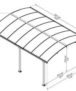 Palram Canopia Carport Arcadia 5000 507 X 359 X 242 Cm (L X B X H)