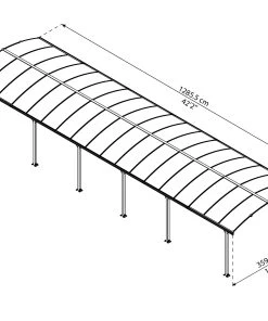 Palram Canopia Carport Arcadia Alpine 12700 1290 X 359 X 307 Cm (L X B X H)