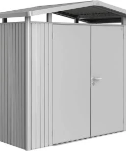 Biohort Gerätehaus Panorama P1 273 X 158 X 227 Cm Silber Doppeltür