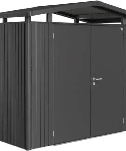 Biohort Gerätehaus Panorama P1 273 X 158 X 227 Cm Dunkelgrau Doppeltür