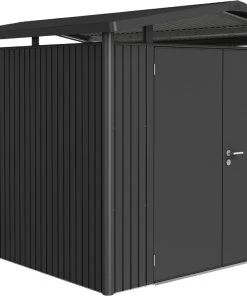 Biohort Gerätehaus Panorama P5 273 X 318 X 227 Cm Dunkelgrau Doppeltür