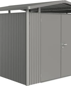 Biohort Gerätehaus Panorama P4 273 X 278 X 227 Cm Quarzgrau Doppeltür