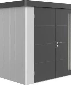 Biohort Gerätehaus Neo 1B 1.3 236 X 180 Cm Silber/dunkelgrau Doppeltür