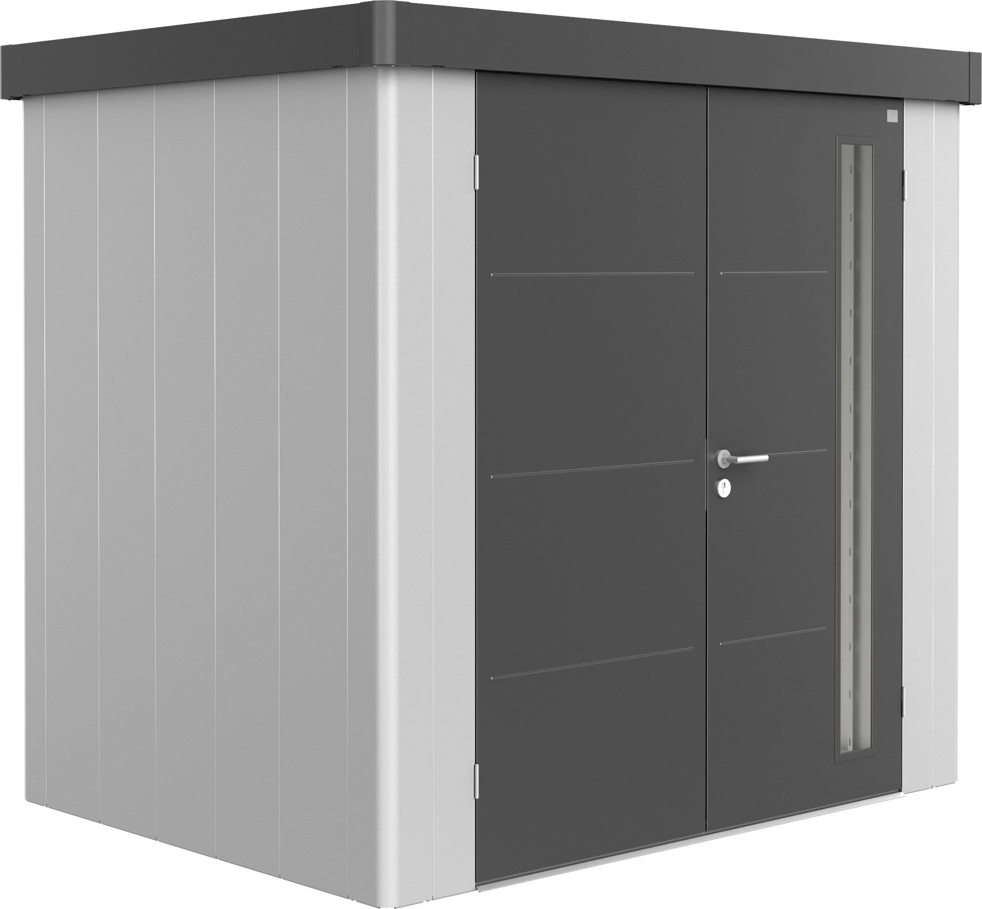 Biohort Gerätehaus Neo 1B 1.3 236 X 180 Cm Silber/dunkelgrau Doppeltür 3 Biohort Gerätehaus Neo 1B 1.3 236 X 180 Cm Silber/dunkelgrau Doppeltür