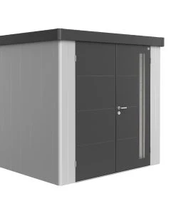 Biohort Gerätehaus Neo 4B 1.3 236 X 348 Cm Silber/dunkelgrau Doppeltür