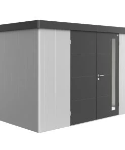 Biohort Gerätehaus Neo 4D 1.3 348 X 348 Cm Silber/dunkelgrau Doppeltür