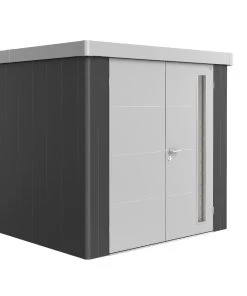 Biohort Gerätehaus Neo 3B 3.1 236 X 292 Cm Dunkelgrau/silber Doppeltür