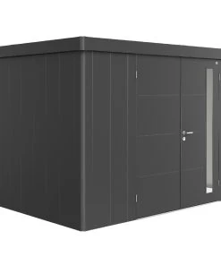 Biohort Gerätehaus Neo 3D 348 X 292 Cm Dunkelgrau Doppeltür