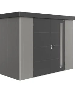 Biohort Gerätehaus Neo 3C 2.3 292 X 292 Cm Quarzgrau/dunkelgrau Doppeltür