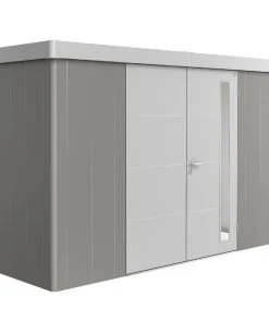 Biohort Gerätehaus Neo 1D 2.1 348 X 180 Cm Quarzgrau/silber Doppeltür